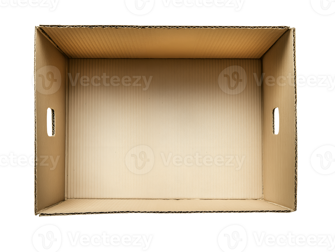 top view of opened cardboard box top view isolated background png