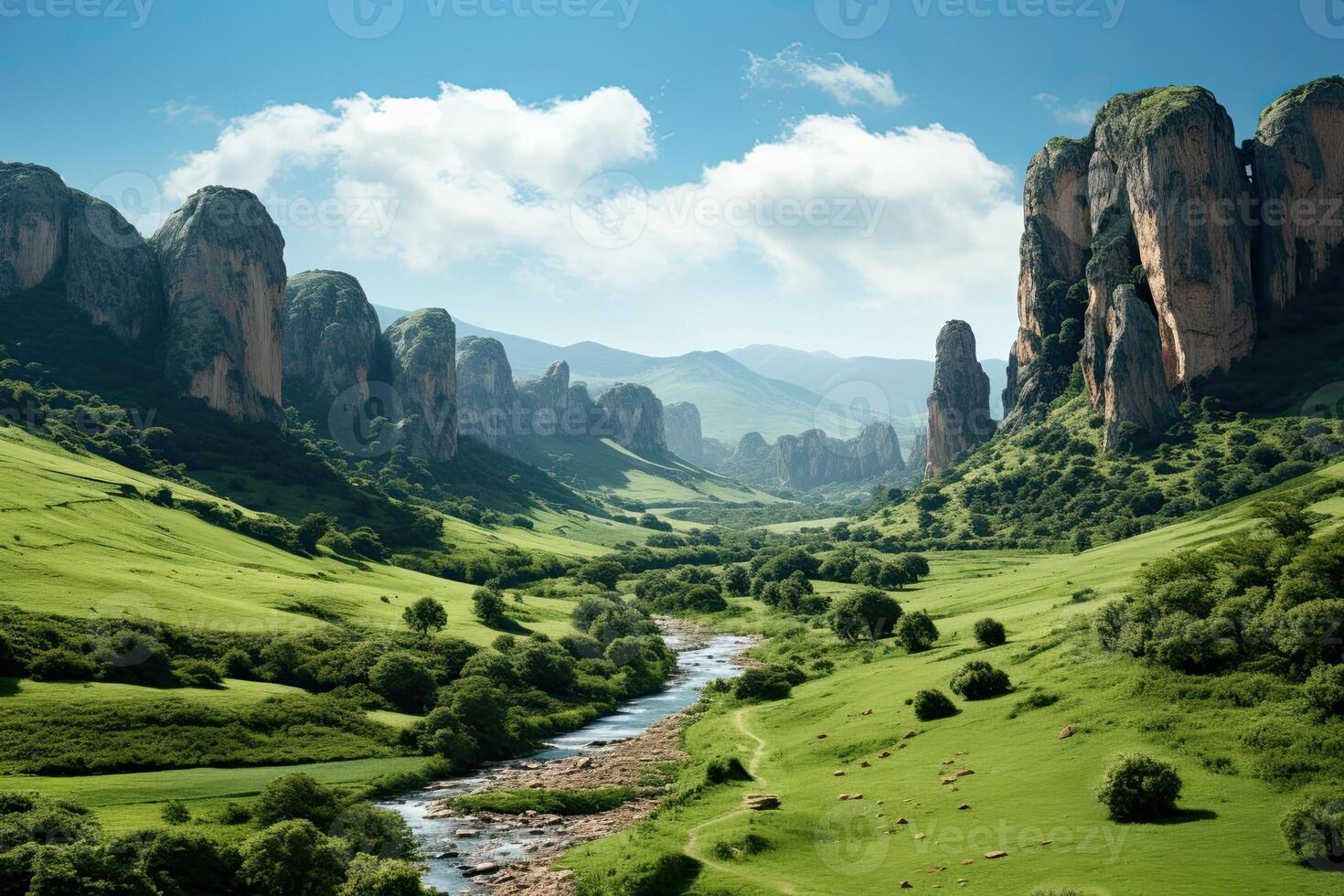 Nature of Lebanon. River to the gorge. Beautiful view. photo