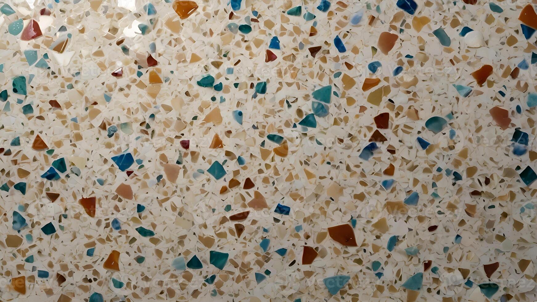 Colorful Terrazzo Countertop Texture with White Background photo