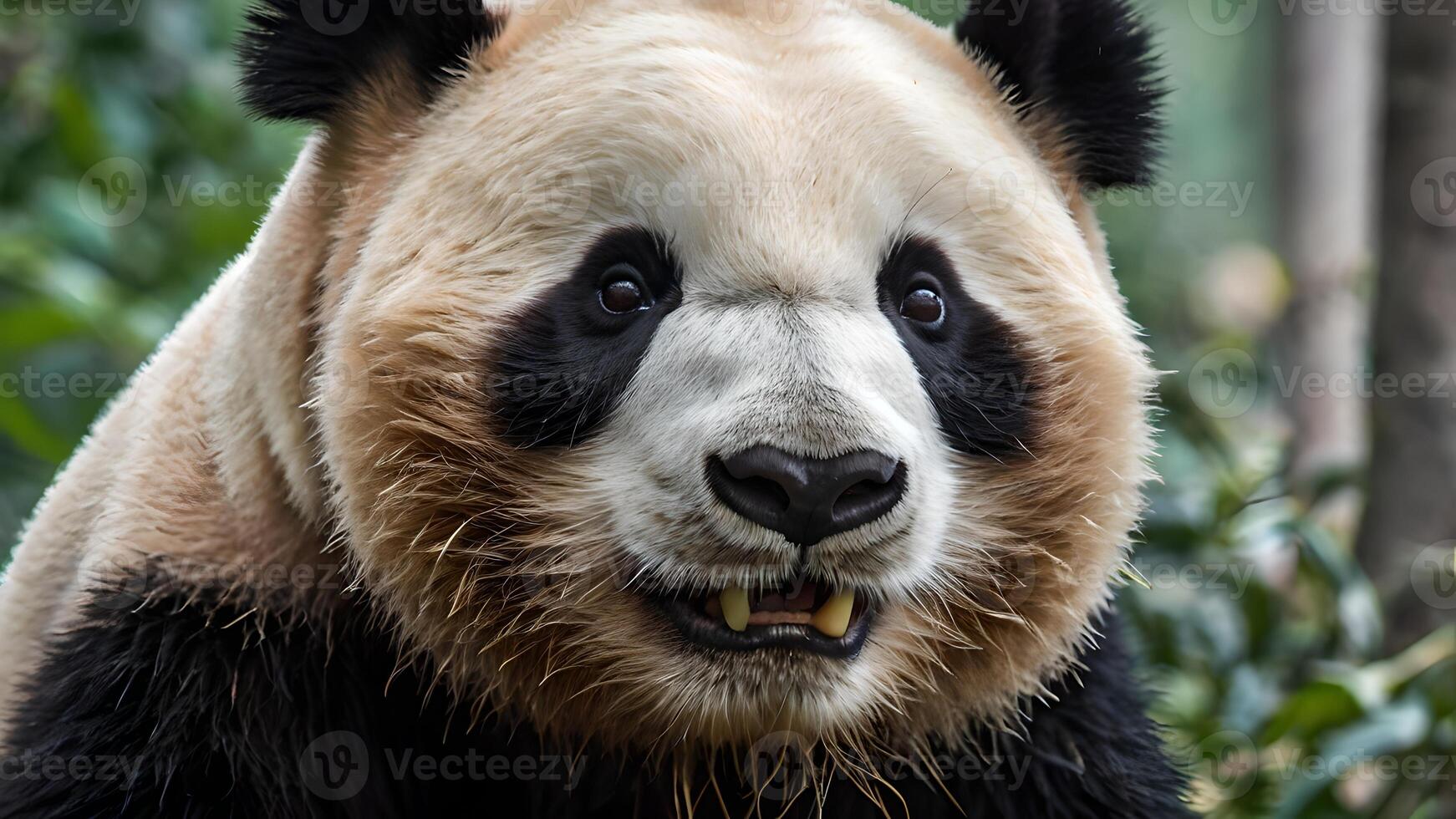 Closeup of a Giant Panda Bear with a Playful Expression photo