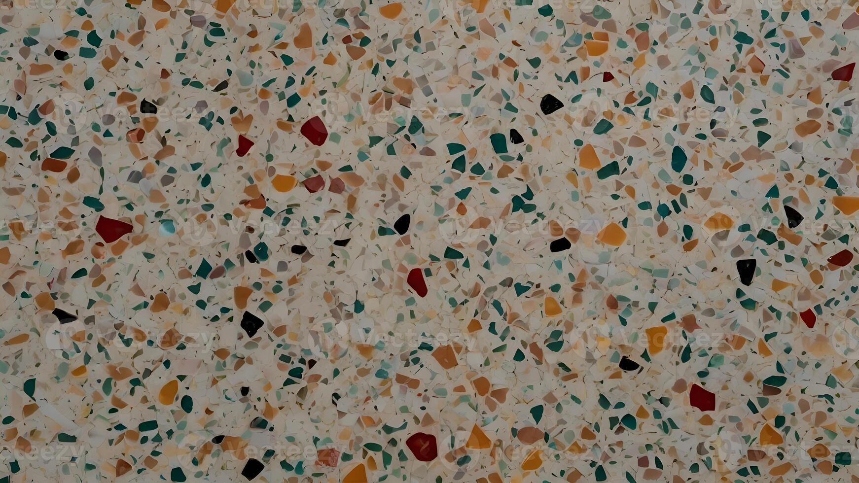 Colorful Terrazzo Texture Background with Irregular Marble and Stone Chips photo