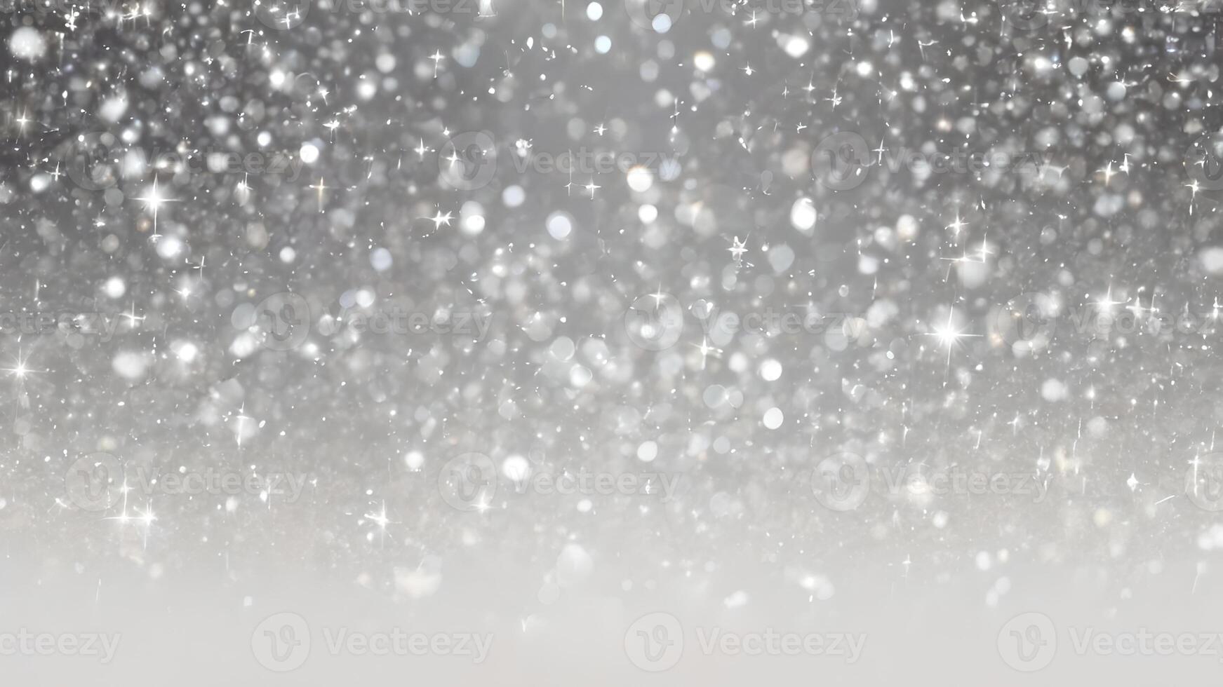 White And Silver Sparkling Glitter Bokeh Background For Holiday Promotions photo