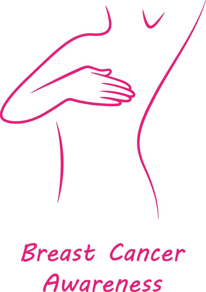 An icon of a women for Breast Cancer Awareness Day, designed for versatile use across NGOs, various companies, or t-shirt design of health care companies vector
