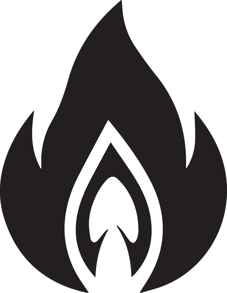 A solid black color fire flame, designed for multipurpose use. Its clean, minimalistic design makes it versatile for various applications, including logos, icons, and more vector