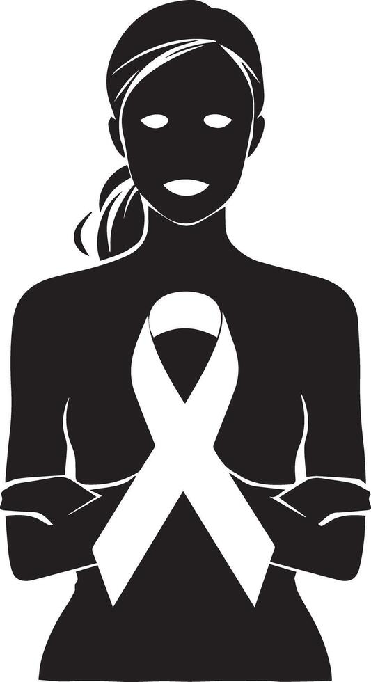 An icon women and ribbon for Breast Cancer Awareness Day, designed for versatile use across NGOs, various companies, or t-shirt designs vector