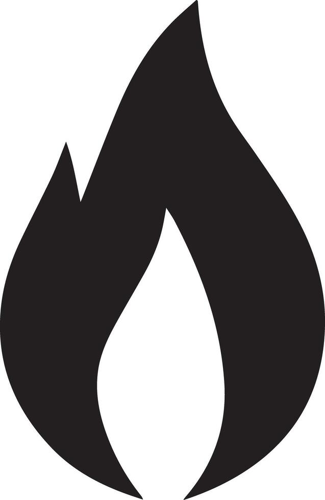 A solid black color fire, designed for multipurpose use. Its clean, minimalistic design makes it versatile for various applications, including logos, icons, and graphic designs vector