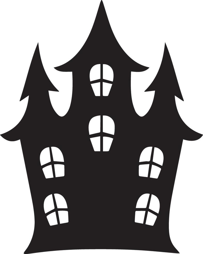 A creepy Halloween ghost house designed for various companies. The design is eerie, haunting, and perfect for logos, posters, t-shirts, and other graphic projects vector