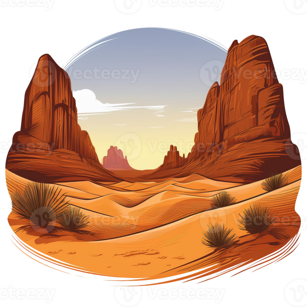 Desert isolate on transparent background. png