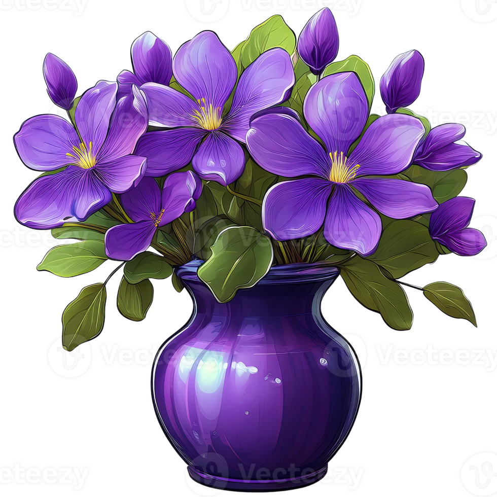 Vase of Violet flower png