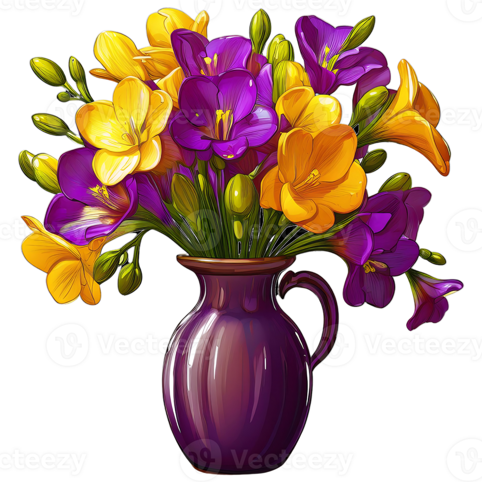 Vase of Freesia png
