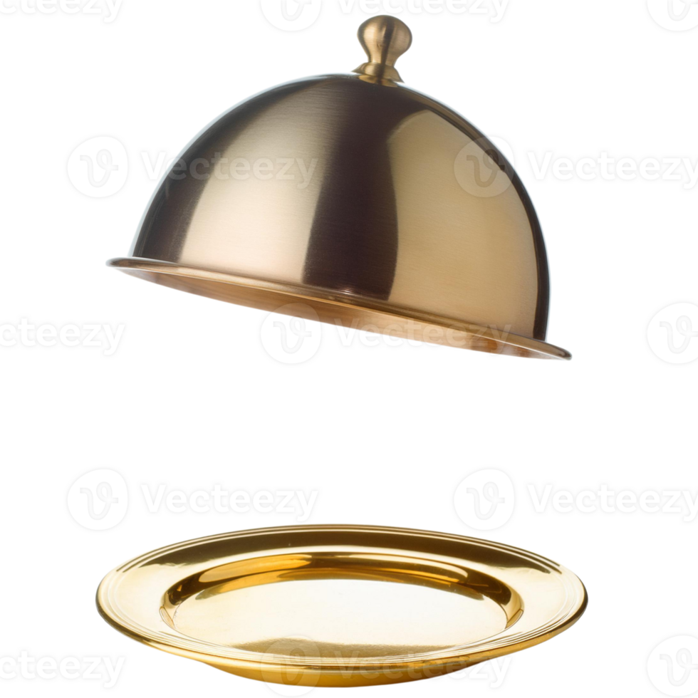 Golden tray isolated on transparent background png