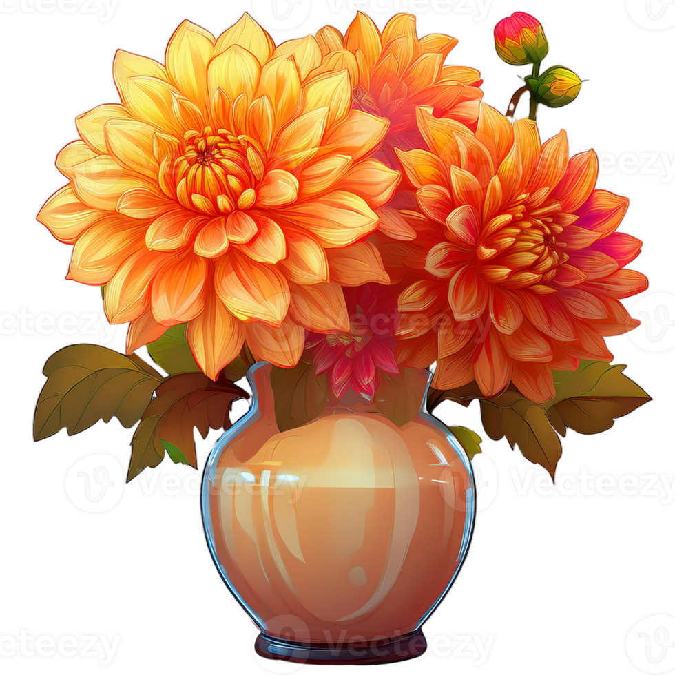chrysanthemum in a vase png