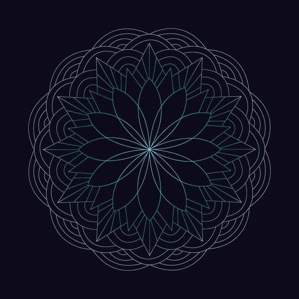 Abstract simple line art floral mandala design. vector