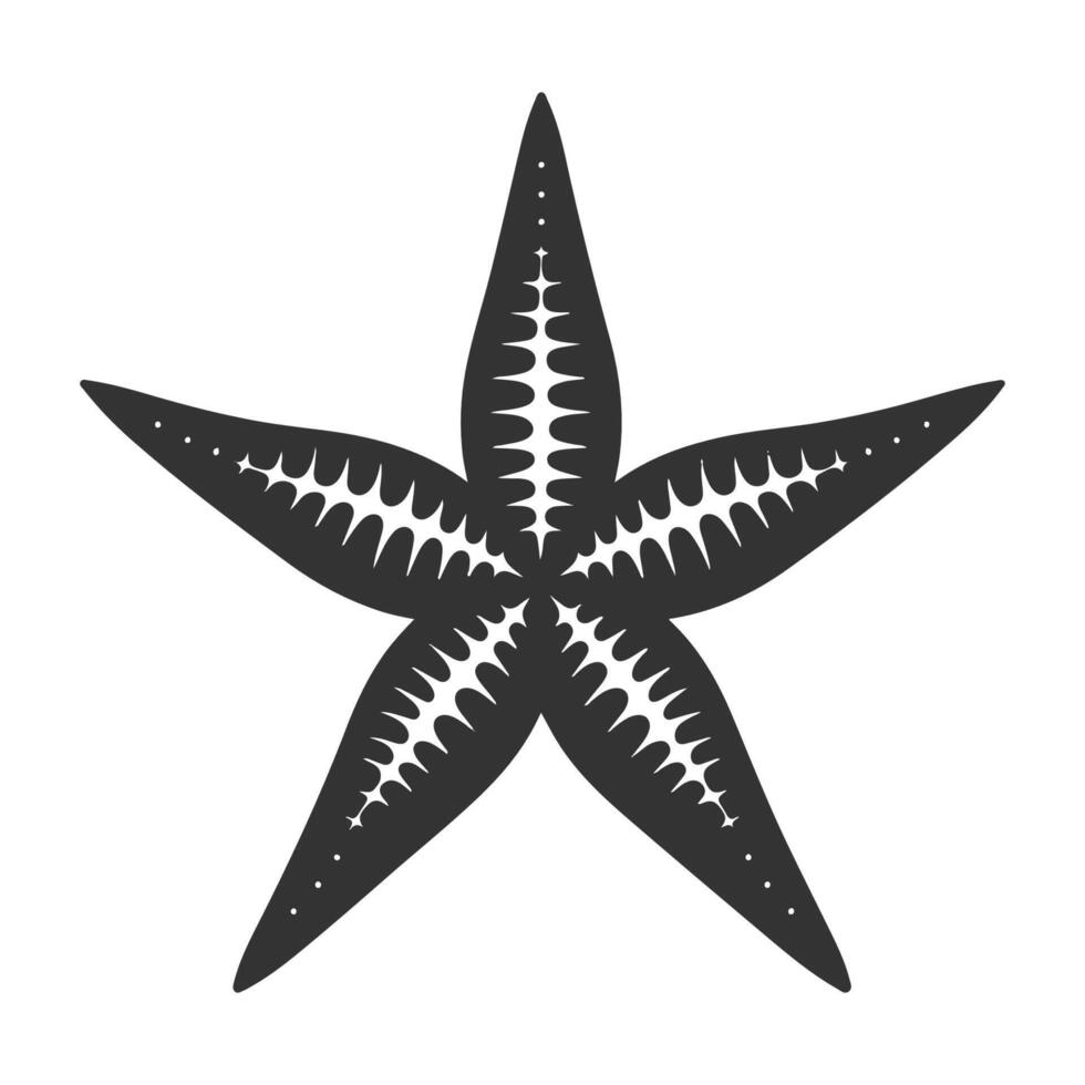 Silhouette of star fish. vector