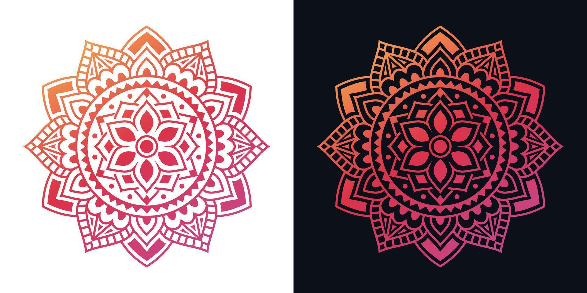 mandala isolated on white background. gradient mandala with floral patterns vector