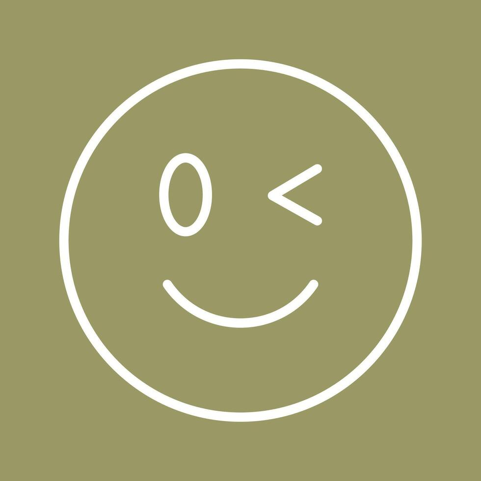 Winking Face Icon Design vector
