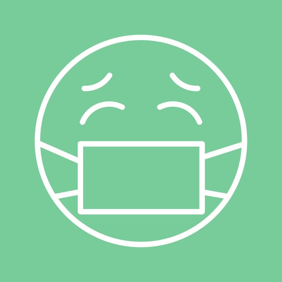 Face with Medical Mask Icon Design vector