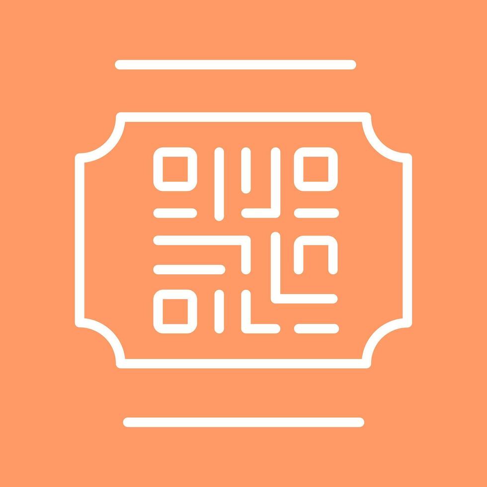QR Code Ticket Icon Design vector