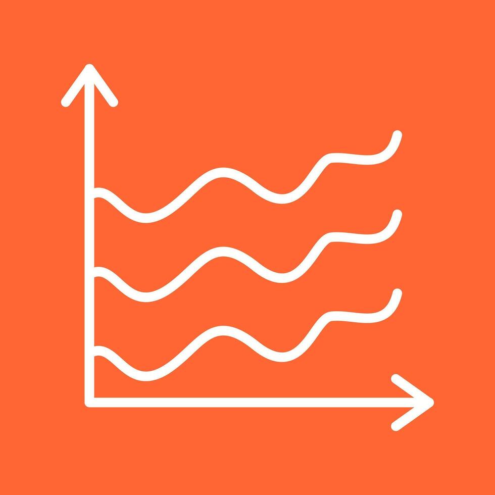 Spline Chart Icon Design vector