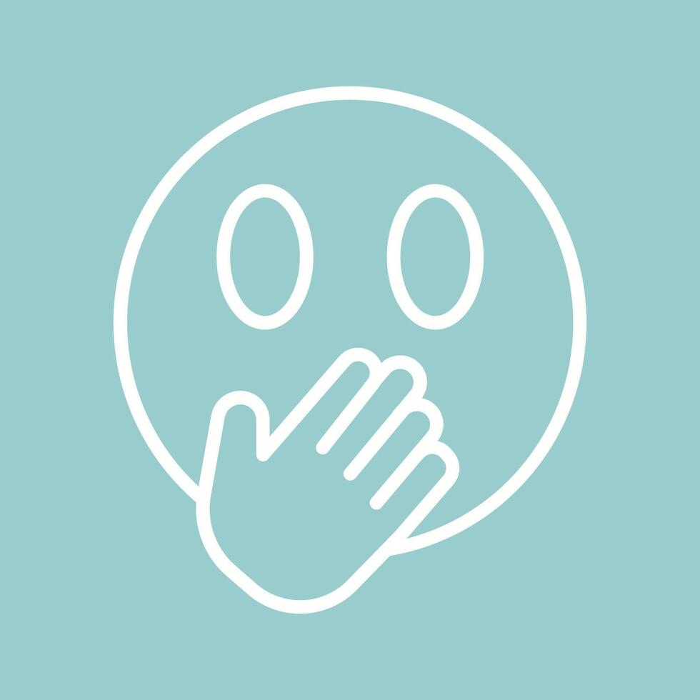 Face with Hand Over Mouth Icon Design vector