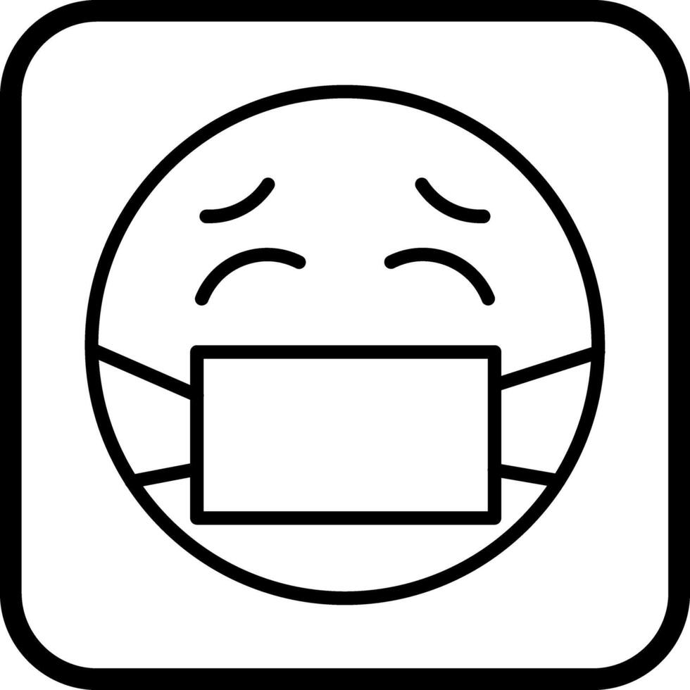 Face with Medical Mask Icon Design vector