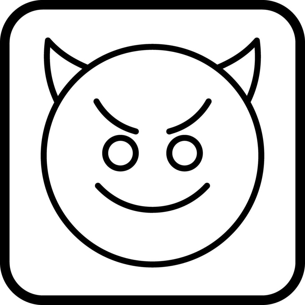 Smiling Face with Horns Icon Design vector