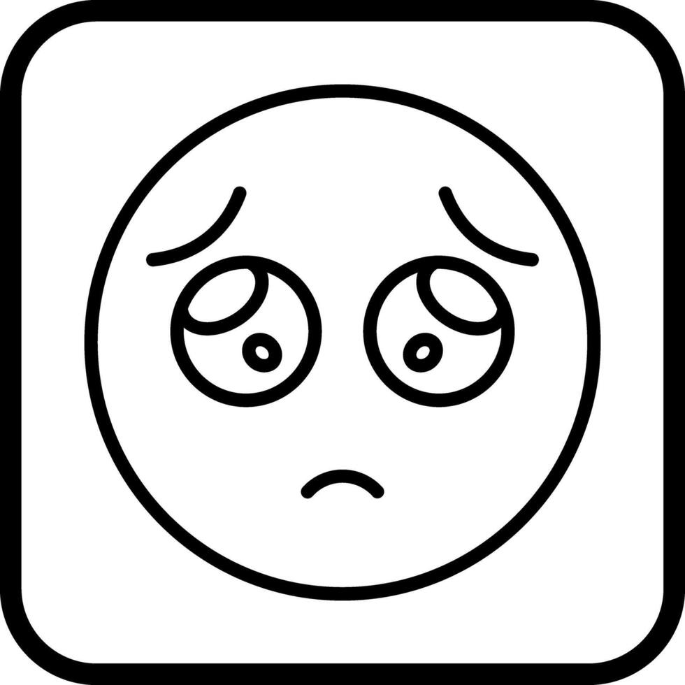 Pleading Face Icon Design vector