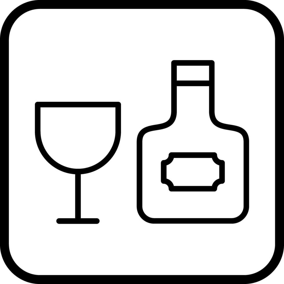 Wine Bottle and Glass Icon Design vector
