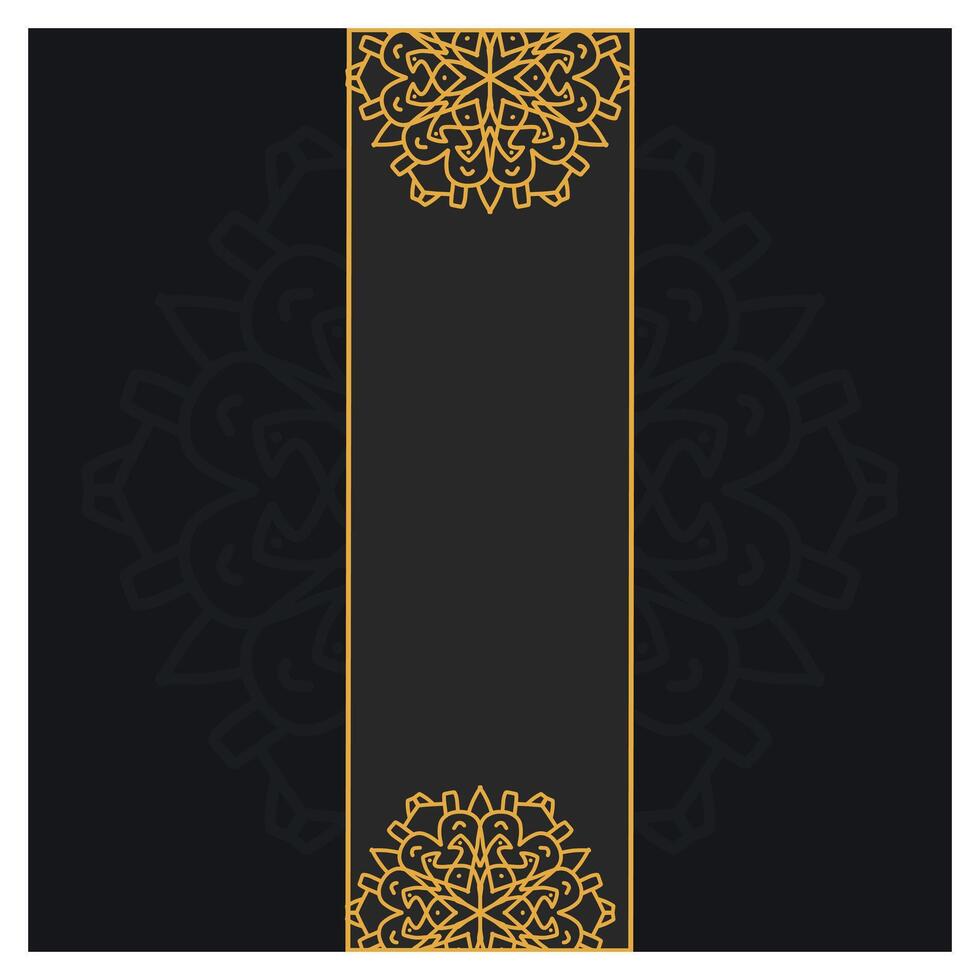 Luxury Dark Mandala Border Background with Golden Accents for Design Projects vector