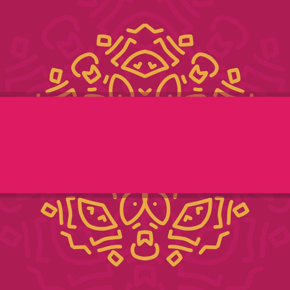 Luxury Mandala Wedding Card Deep Red Hindu Invitation Design with Golden Mandala and Abstract Pattern vector