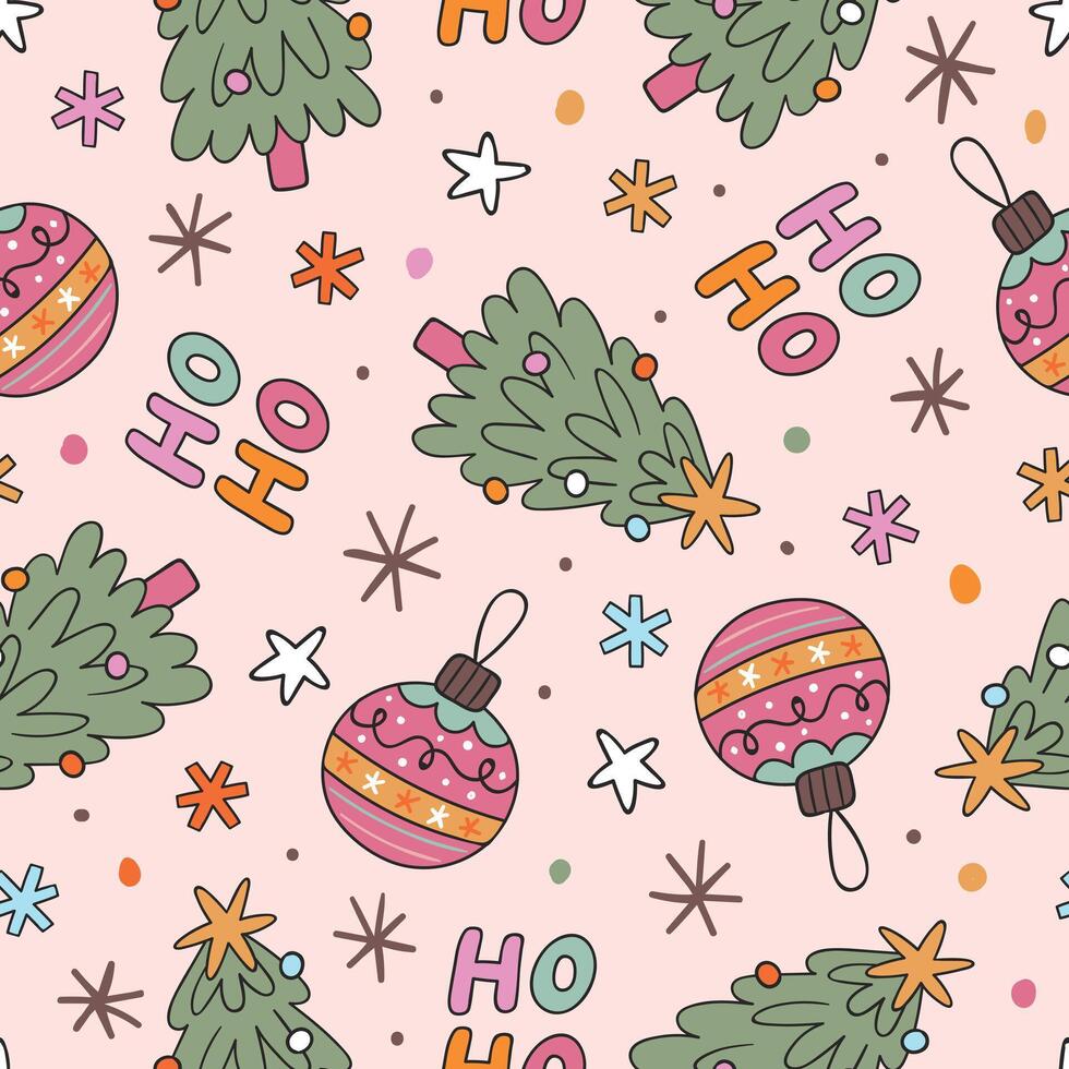 Hand drawn Christmas Pattern Christmas Background vector