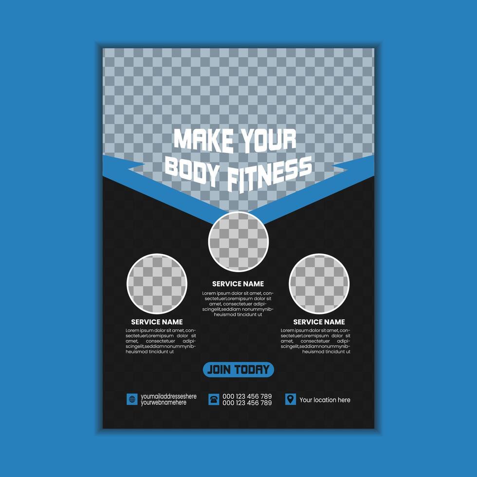 Gym fitness flyer and poster template vector