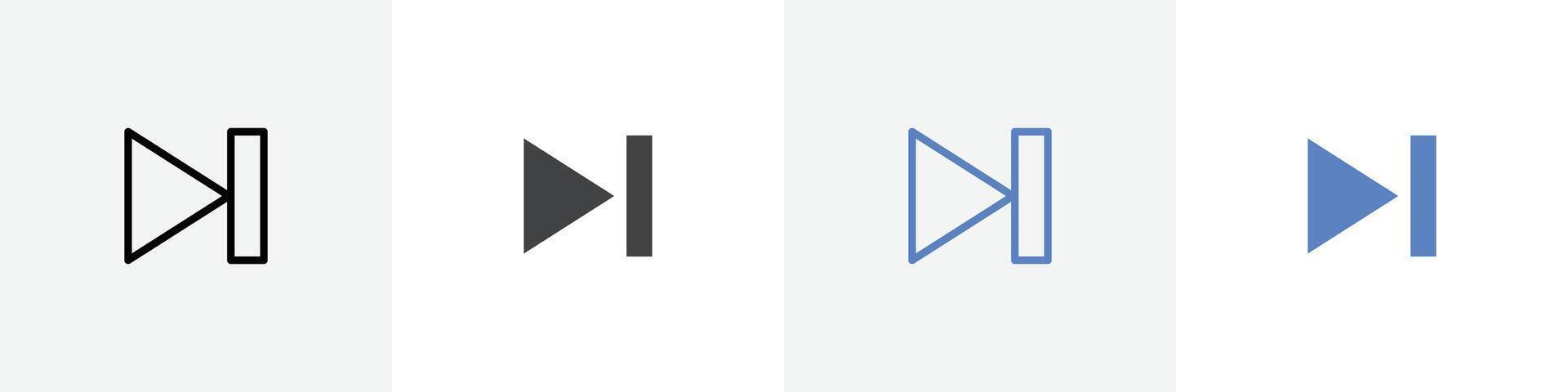 fast forward icon set use for web ui or app vector