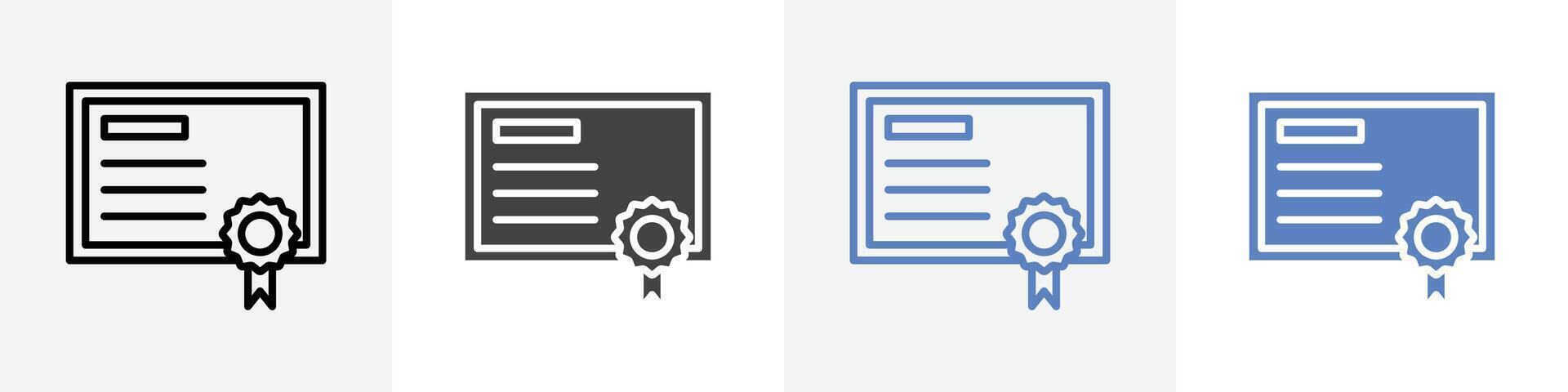certificate icon set use for web ui or app vector