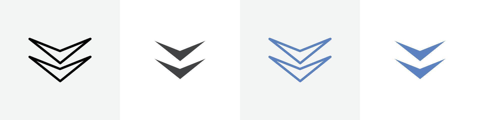 down arrow icon set use for web ui or app vector
