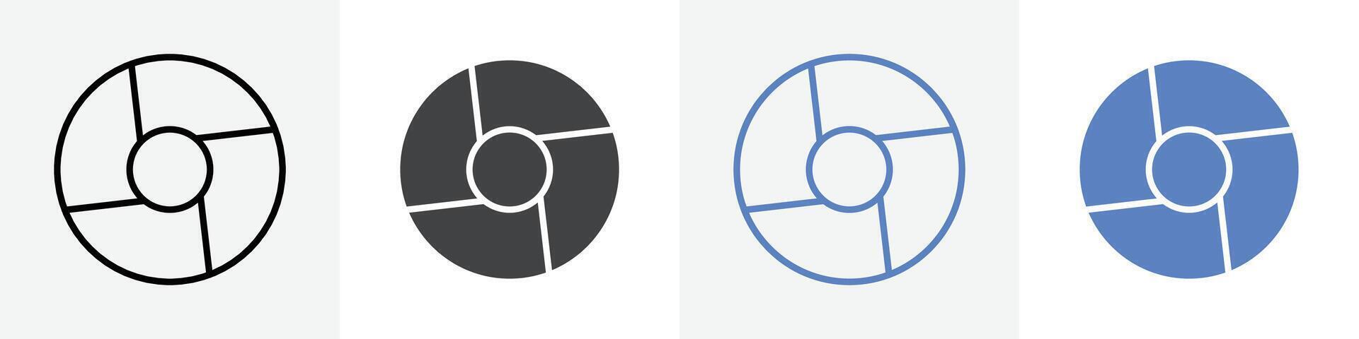 camera lens icon set use for web ui or app vector