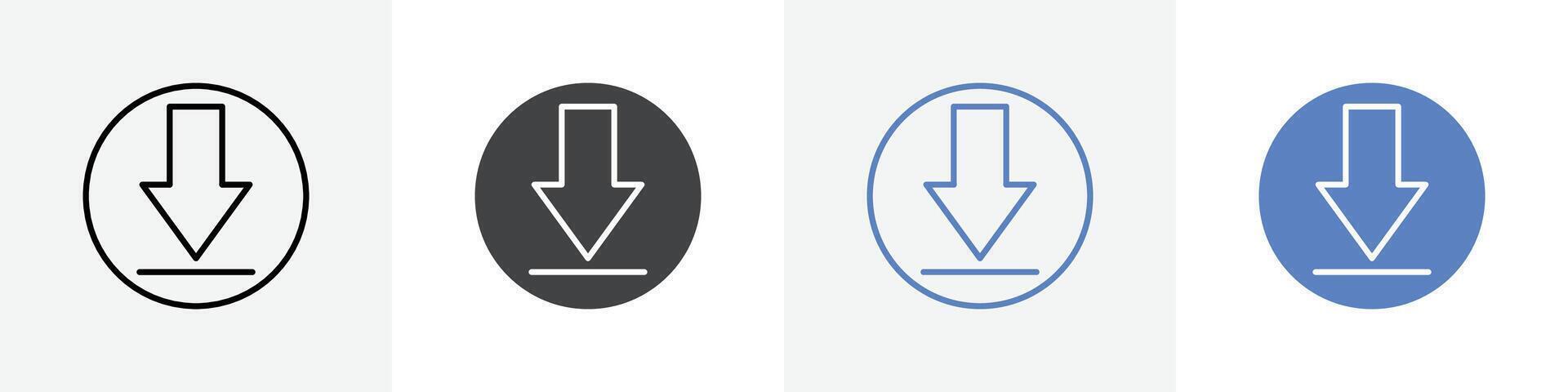 download button icon set use for web ui or app vector