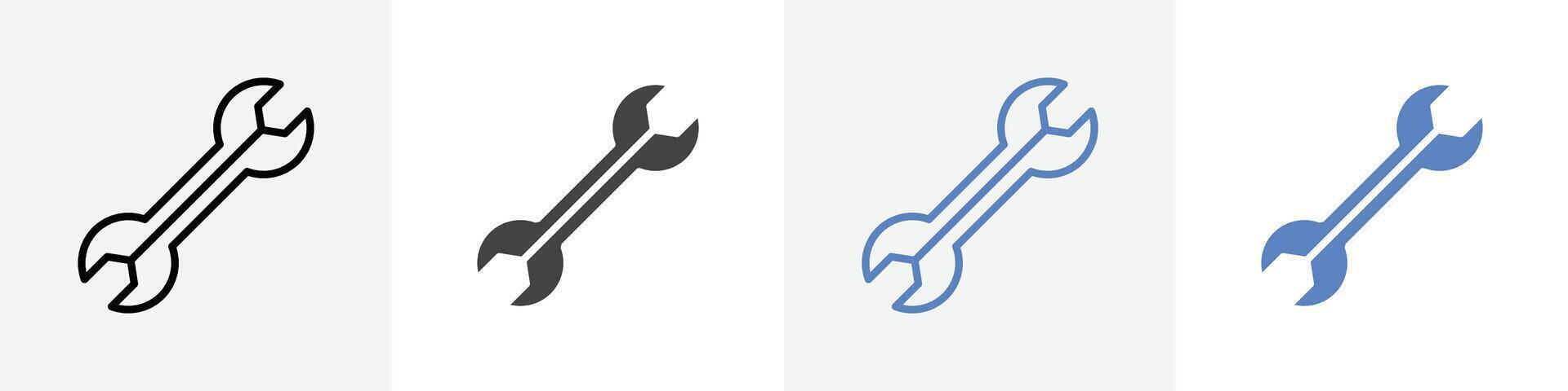 double wrench icon set use for web ui or app vector