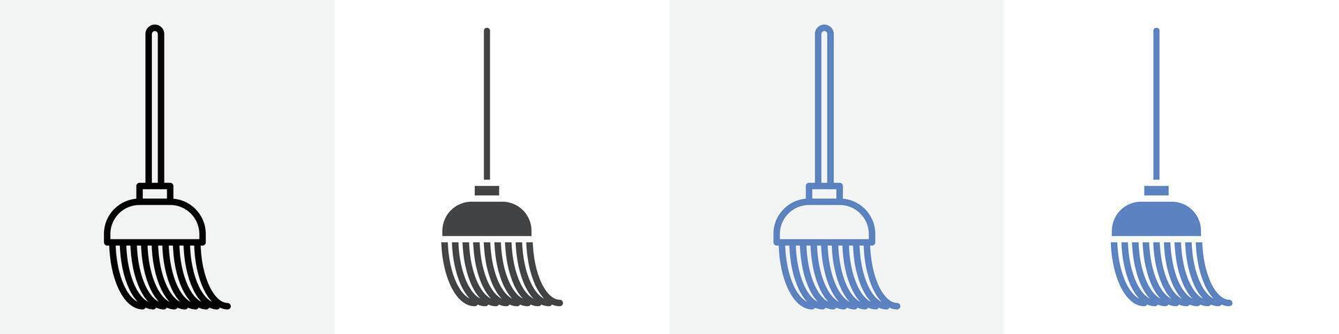 broom icon set use for web ui or app vector
