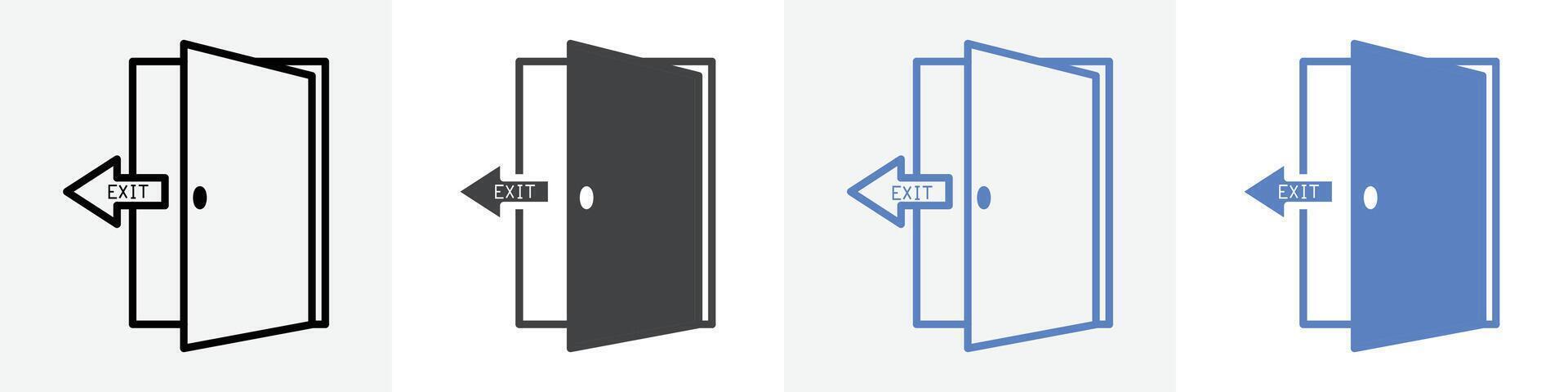 exit icon set use for web ui or app vector