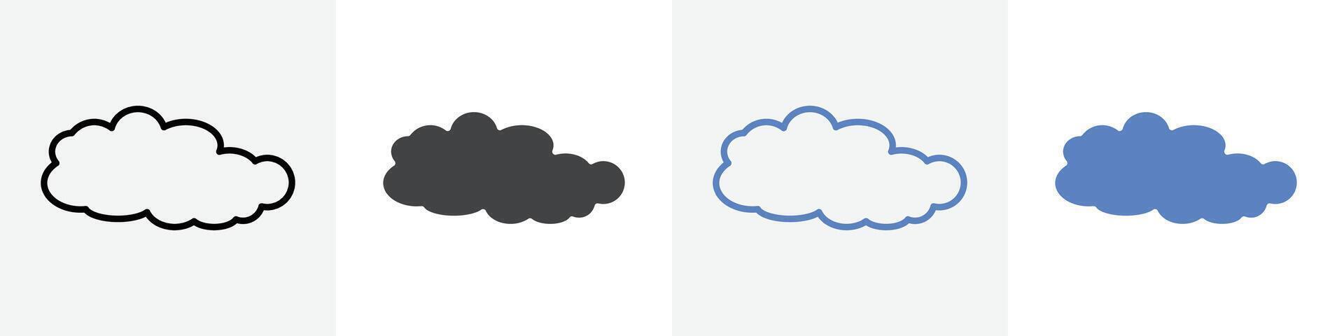 cloud icon set use for web ui or app vector