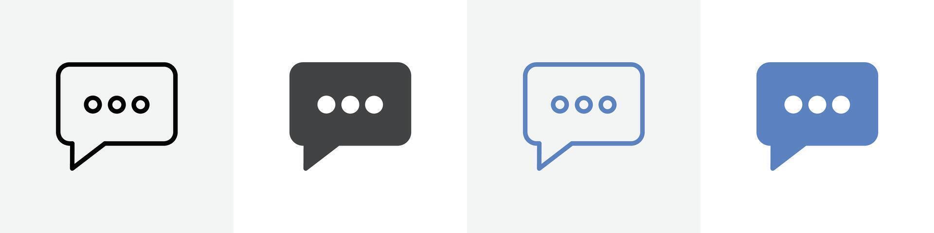 chat bubble icon set use for web ui or app vector