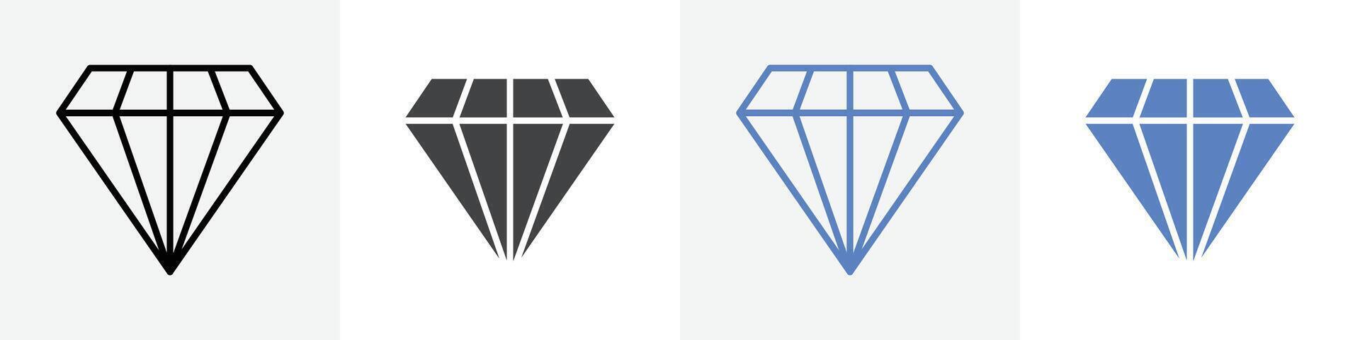 diamond icon set use for web ui or app vector