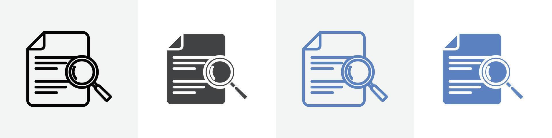 document search icon set use for web ui or app vector