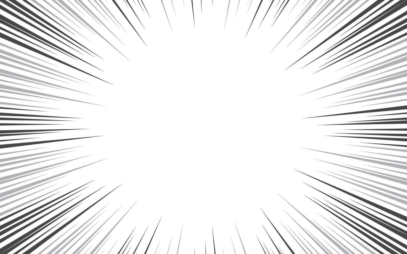 Radial explosion manga frame vector