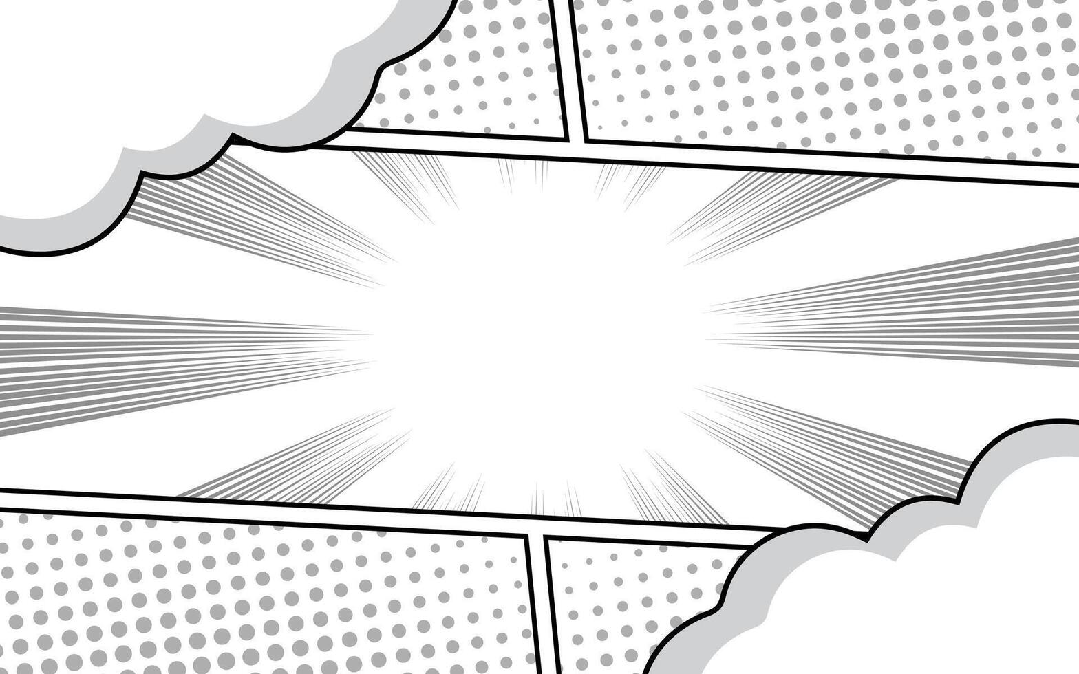 comic pop art panel background with cloud vector