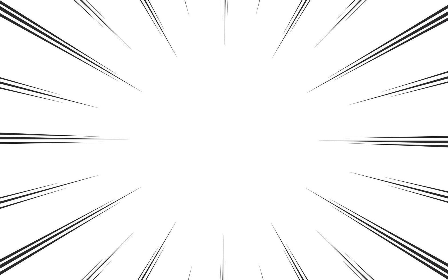 Radial lines background for comic books. Manga speed frame, explosion background. vector