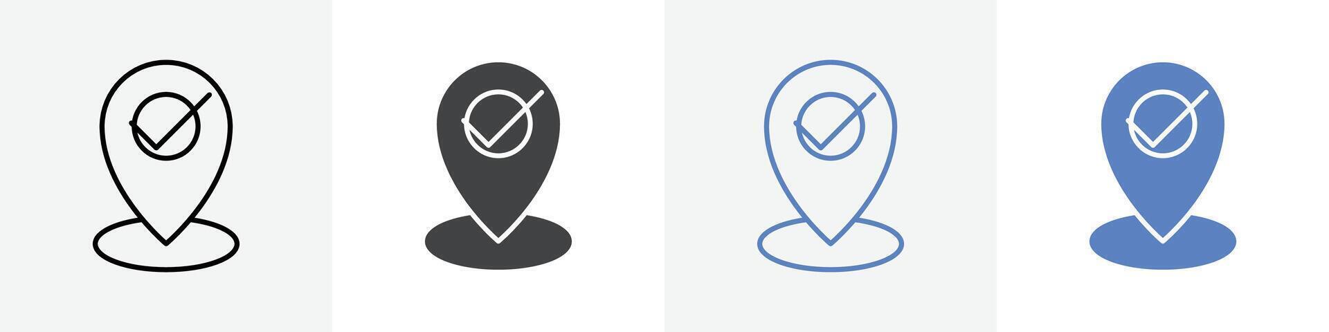arrived on location icon set use for web ui or app vector