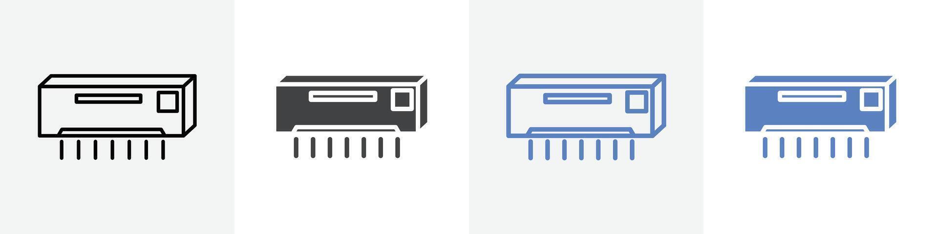 air conditioner icon set use for web ui or app vector