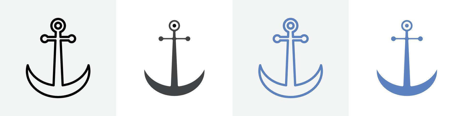 anchor icon set use for web ui or app vector